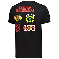 Men's Starter  Black Chicago Blackhawks Logo Collage T-Shirt