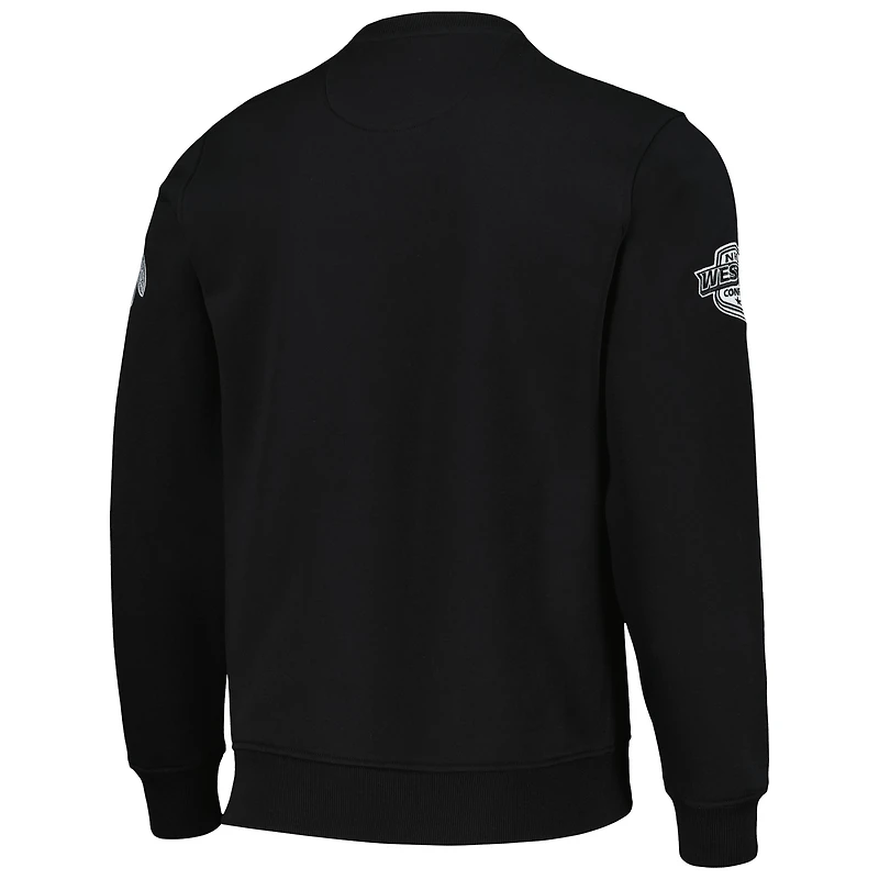 Sweat-shirt à carreaux croisés Starter x NHL Black Ice noir des Chicago Blackhawks pour hommes