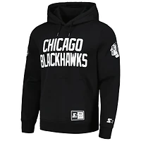 Men's Starter x NHL Black Ice Chicago Blackhawks Pullover Hoodie
