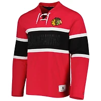 Haut à manches longues lacets Tommy Hilfiger rouge Chicago Blackhawks Walter pour hommes
