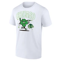 Men's  White Chicago Blackhawks Clover Mascot T-Shirt