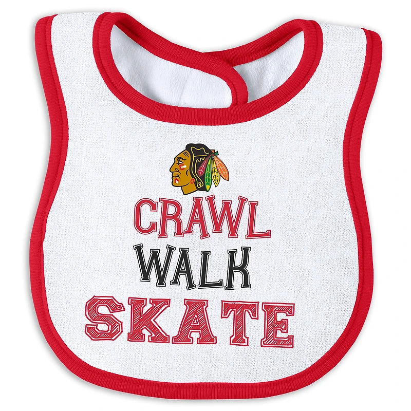Ensemble pyjama et bavoir pour nouveau-né bébé par Erin Andrews Chicago Blackhawks Sleep and Play