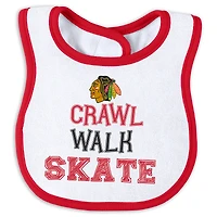 Ensemble pyjama et bavoir pour nouveau-né bébé par Erin Andrews Chicago Blackhawks Sleep and Play