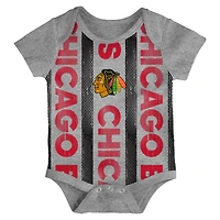 Ensemble de trois bodies pour nouveau-né des Chicago Blackhawks Loyal Buddies