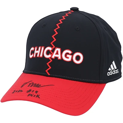 Oliver Moore Chicago Blackhawks Autographed 2023 NHL Reverse Retro Cap with "2023 #19 Pick" Inscription