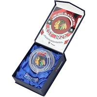Oliver Moore Chicago Blackhawks Autographed Crystal Puck - Filled with Ice from the 2023-24 Season