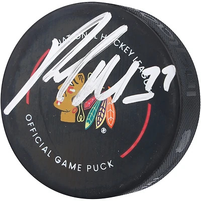 Rondelle de match officielle autographiée par Pat Maroon des Chicago Blackhawks