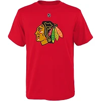 T-shirt avec nom et numéro de pile authentique des Blackhawks Chicago, Connor Bedard, rouge, préscolaire