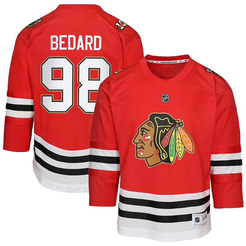 Preschool Connor Bedard Red Chicago Blackhawks Centennial Replica Player Jersey