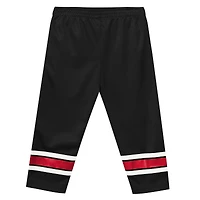 Ensemble t-shirt à manches longues et pantalon rouge/noir des Blackhawks de Chicago pour enfants d'âge préscolaire