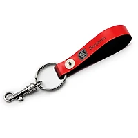 Porte-clés à boucle en cuir personnalisé des Blackhawks de Chicago rouges