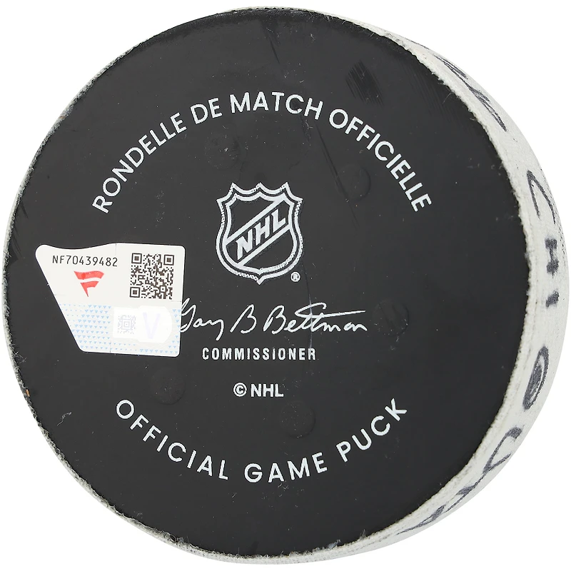 Teuvo Teravainen Chicago Blackhawks Game-Used Goal Puck from March 1, 2026 vs. Utah Mammoth
