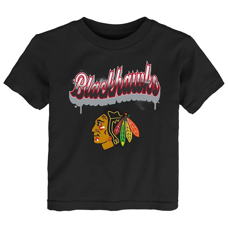 T-shirt noir pour tout-petits avec inscription Bubbly des Blackhawks de Chicago