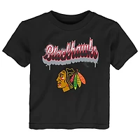 T-shirt noir pour tout-petits avec inscription Bubbly des Blackhawks de Chicago
