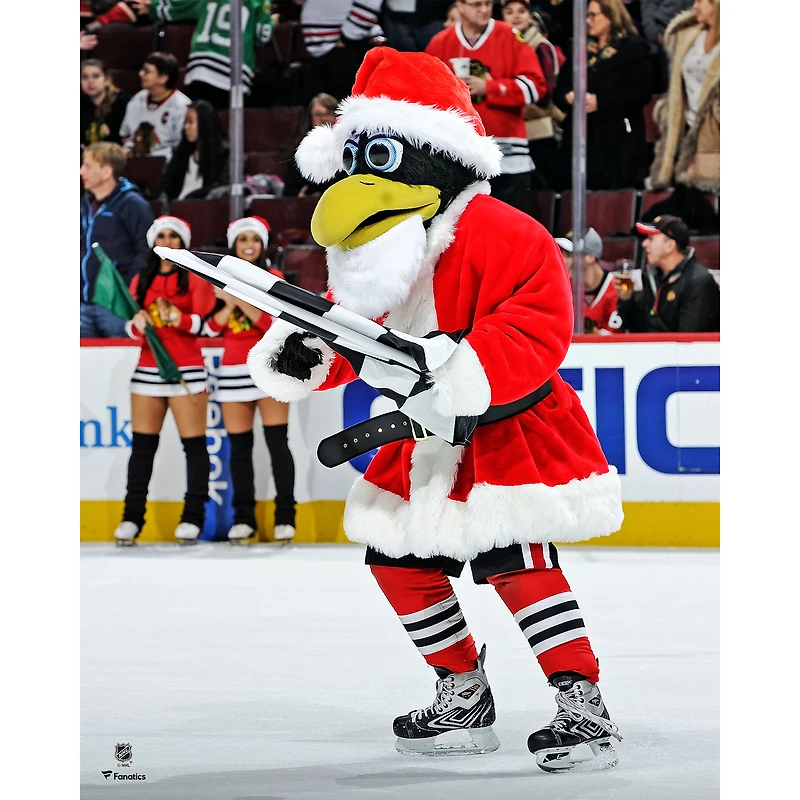 Photographie non signée du Père Noël de Tommy Hawk des Chicago Blackhawks