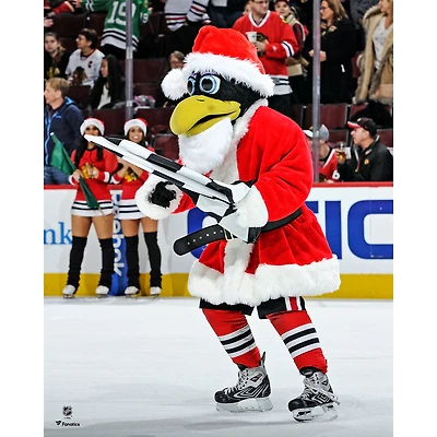 Photographie non signée du Père Noël de Tommy Hawk des Chicago Blackhawks