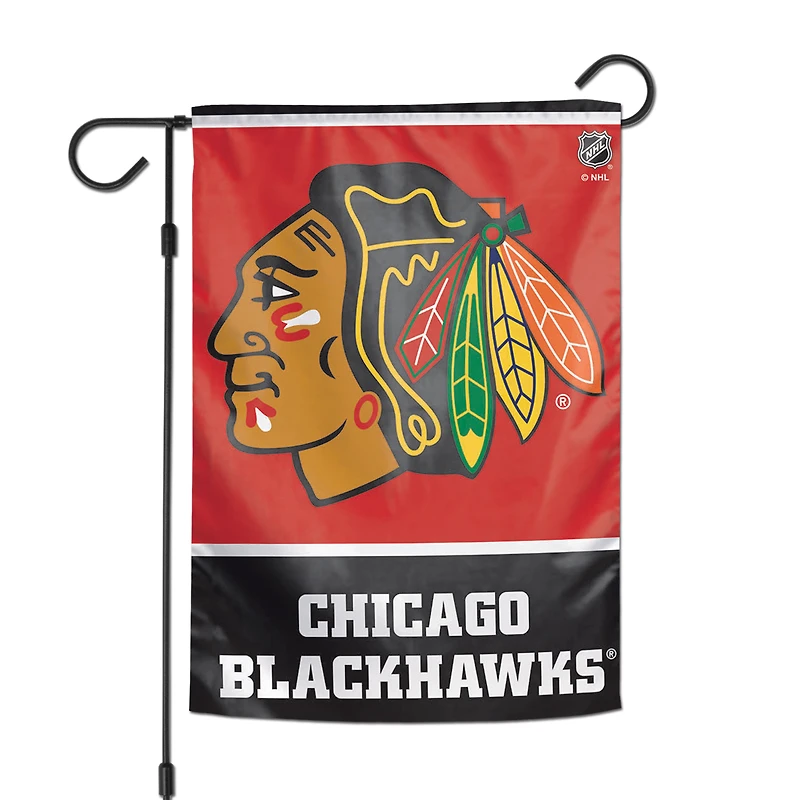 Drapeau de jardin double face WinCraft Chicago Blackhawks 12 po x 18 po