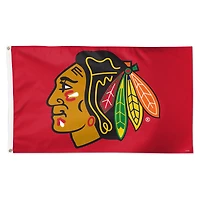 WinCraft Chicago Blackhawks Drapeau simple face avec logo principal 3 pi x 5 pi