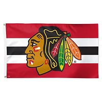 WinCraft Chicago Blackhawks 3' x 5' Team Stripe Deluxe Single-Sided Flag