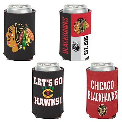 WinCraft Chicago Blackhawks 4-Pack 12oz. Ensemble refroidisseur de canettes