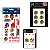 WinCraft Chicago Blackhawks Ensemble de tatouages ​​sans eau 4" x 7"
