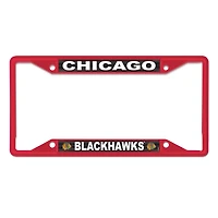 Cadre de plaque d'immatriculation WinCraft Chicago Blackhawks chromé