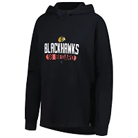 Sweat à capuche noir pour femme Levelwear Connor Bedard des Blackhawks de Chicago Vivid Tracer avec nom et numéro