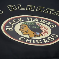 Gilet matelassé court entièrement zippé noir Chicago Blackhawks de Mitchell & Ness pour femme