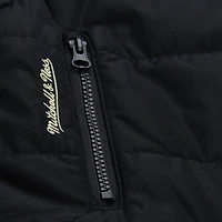 Gilet matelassé court entièrement zippé noir Chicago Blackhawks de Mitchell & Ness pour femme