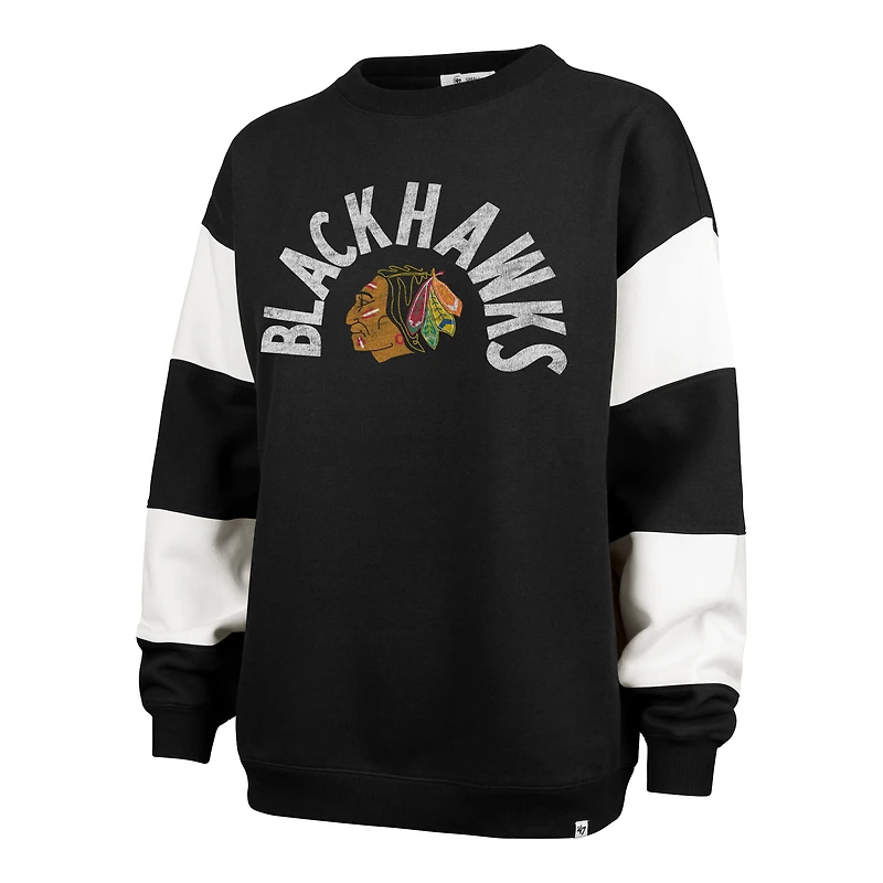Sweat-shirt à capuche noir '47 Chicago Blackhawks Eephus Barred pour femme