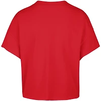 T-shirt surdimensionné à col cranté pour femme Connor Bedard rouge des Blackhawks de Chicago Elation avec nom et numéro