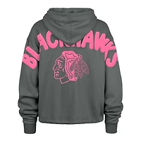 Sweat à capuche court Bright Side Venice '47 gris pour femme des Chicago Blackhawks