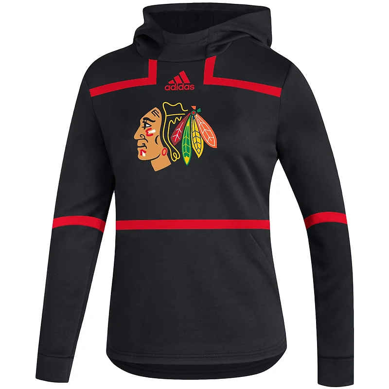Sweat à capuche adidas noir Chicago Blackhawks Under the Lights AEROREADY pour femme