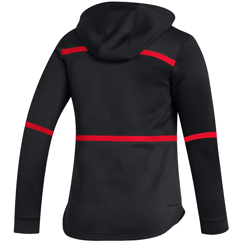 Sweat à capuche adidas noir Chicago Blackhawks Under the Lights AEROREADY pour femme