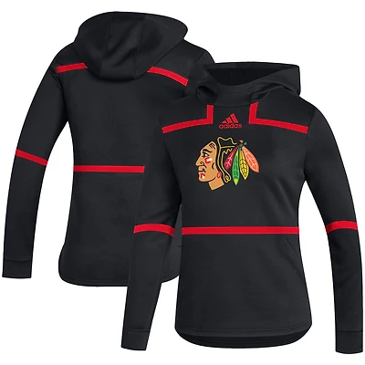 Sweat à capuche adidas noir Chicago Blackhawks Under the Lights AEROREADY pour femme