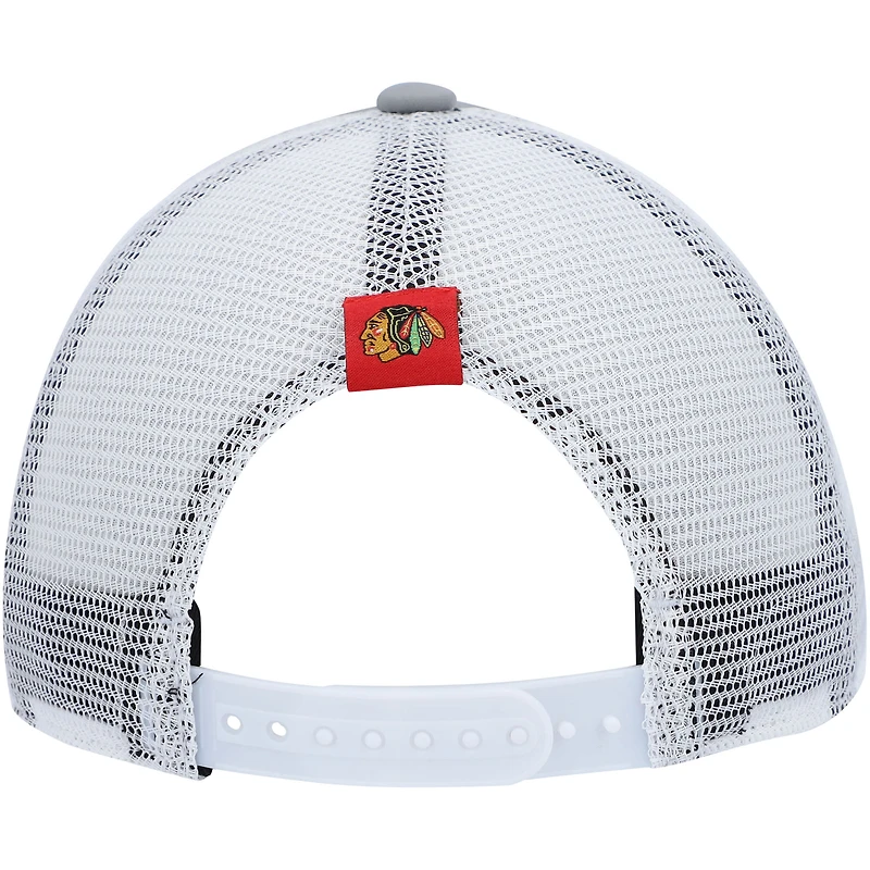 Women's adidas Gray/White Chicago Blackhawks Foam Trucker Snapback Hat