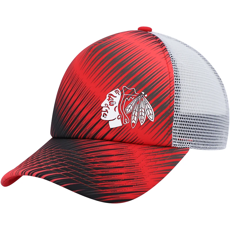 Casquette snapback de camionneur en mousse graphique Chicago Blackhawks adidas rouge/blanc pour femme