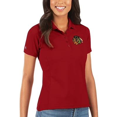 Polo piqué rouge Antigua Legacy des Blackhawks de Chicago pour femmes