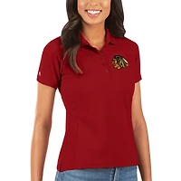 Polo piqué rouge Antigua Legacy des Blackhawks de Chicago pour femmes