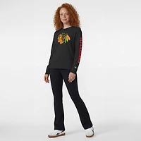 Women's Champion  Black Chicago Blackhawks 2-Hit Long Sleeve T-Shirt