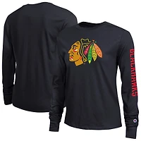Women's Champion  Black Chicago Blackhawks 2-Hit Long Sleeve T-Shirt