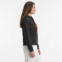 Women's Champion  Black Chicago Blackhawks Arched Pill Box Hoodie