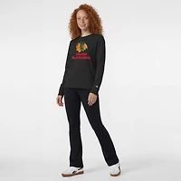 Women's Champion  Black Chicago Blackhawks Wordmark Lockup Long Sleeve T-Shirt