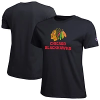 Women's Champion  Black Chicago Blackhawks Wordmark Lockup T-Shirt