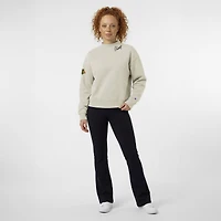 Women's Champion  Oatmeal Chicago Blackhawks Collar Script Triumph Fleece Crewneck Sweatshirt
