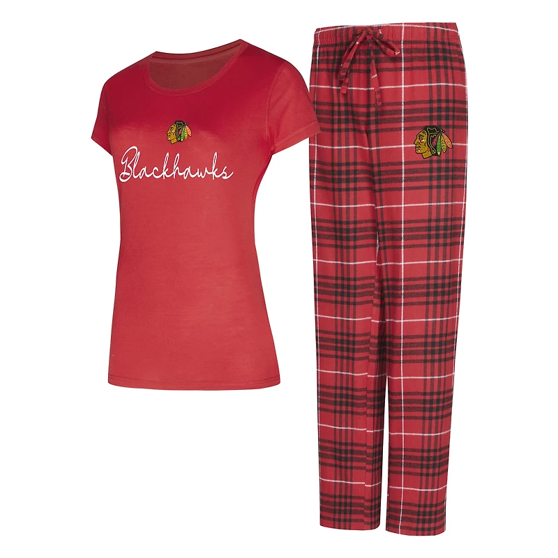 Women's Concepts Sport Chicago Blackhawks Vector T-Shirt & Pants Sleep Set