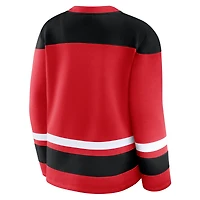 Sweat-shirt à lacets manches longues Icing Fanatics Athletic rouge pour femme des Blackhawks de Chicago