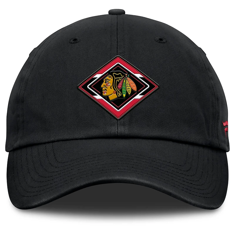 Women's Fanatics Black Chicago Blackhawks Authentic Pro Rink Adjustable Hat