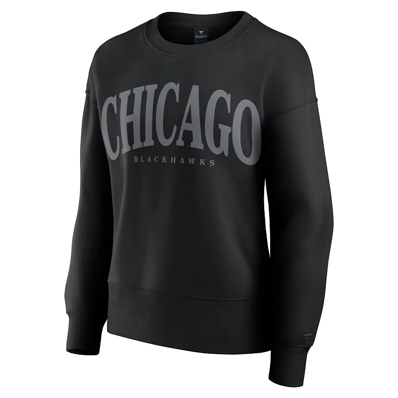 Women's Fanatics  Black Chicago Blackhawks Elements Flow Pullover Sweatshirt