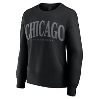 Women's Fanatics  Black Chicago Blackhawks Elements Flow Pullover Sweatshirt